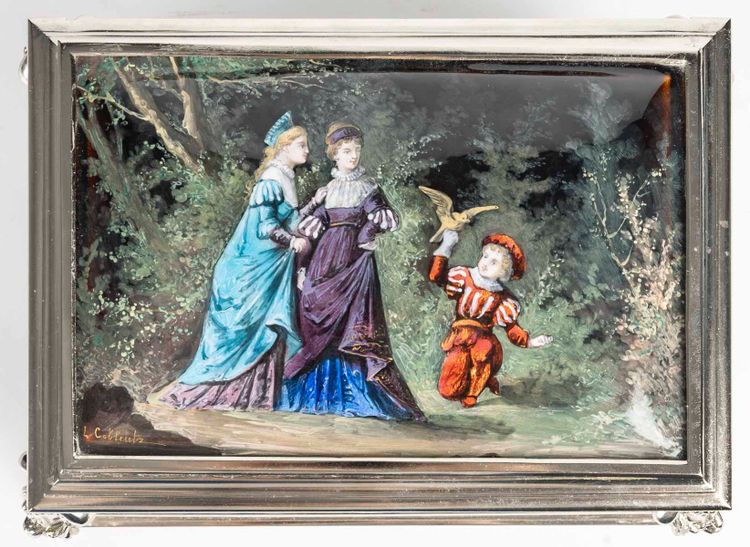 Eine Schmuckschatulle aus Emaille, Ende des 19. Jahrhunderts