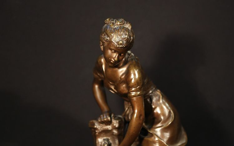 Scultura in bronzo firmata Louis Gossin