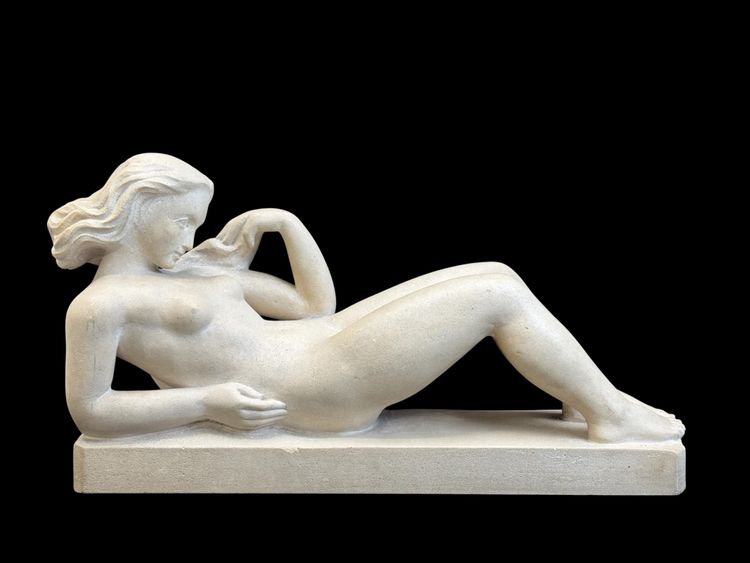 Visio Tessa - Scultura Art Deco, donna reclinata