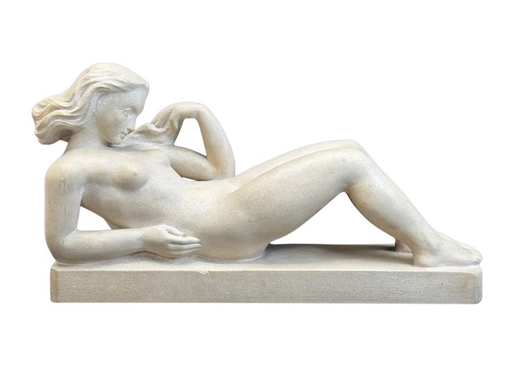 Visio Tessa - Scultura Art Deco, donna reclinata