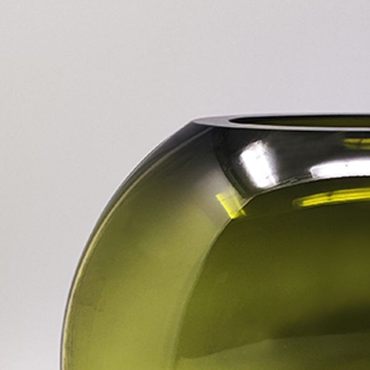 1960 Splendido vaso verde di Flavio Poli. Prodotto in Italia