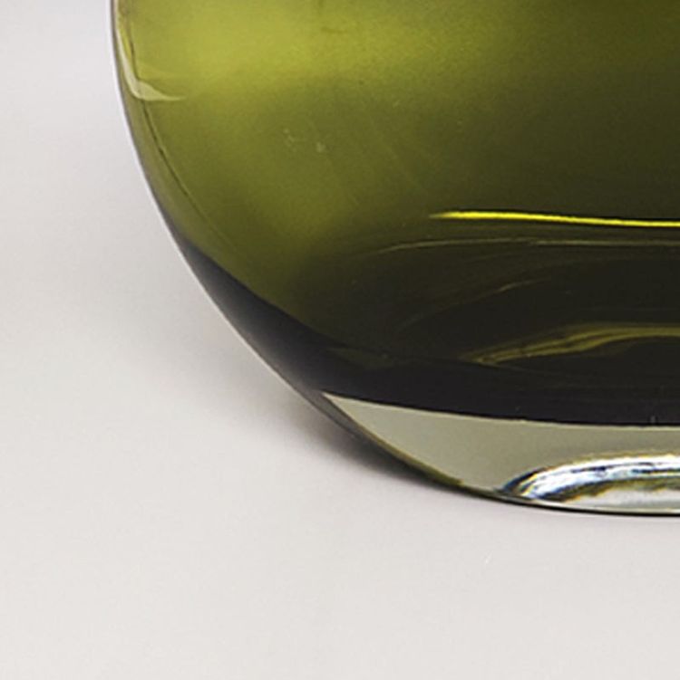 1960 Splendido vaso verde di Flavio Poli. Prodotto in Italia