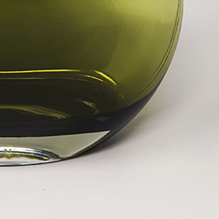 1960 Splendido vaso verde di Flavio Poli. Prodotto in Italia