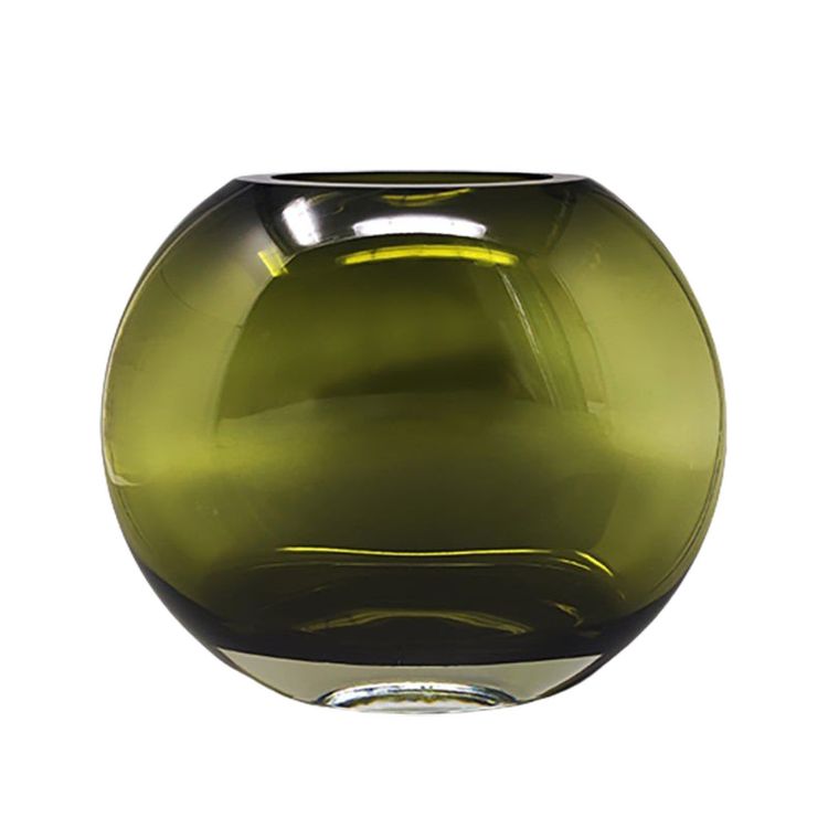 1960 Splendido vaso verde di Flavio Poli. Prodotto in Italia