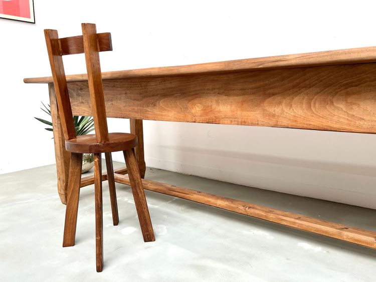 Large farm table in solid beech from the 50s