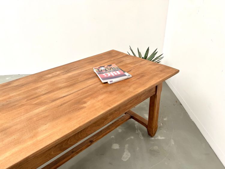 Large farm table in solid beech from the 50s