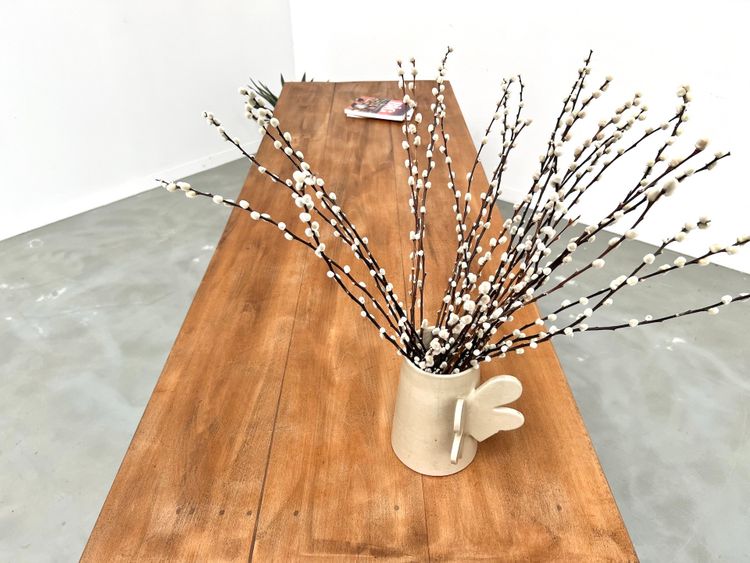 Large farm table in solid beech from the 50s