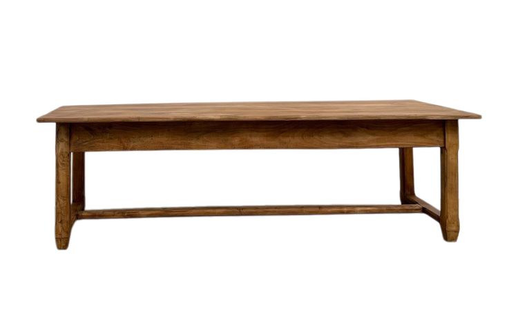 Large farm table in solid beech from the 50s
