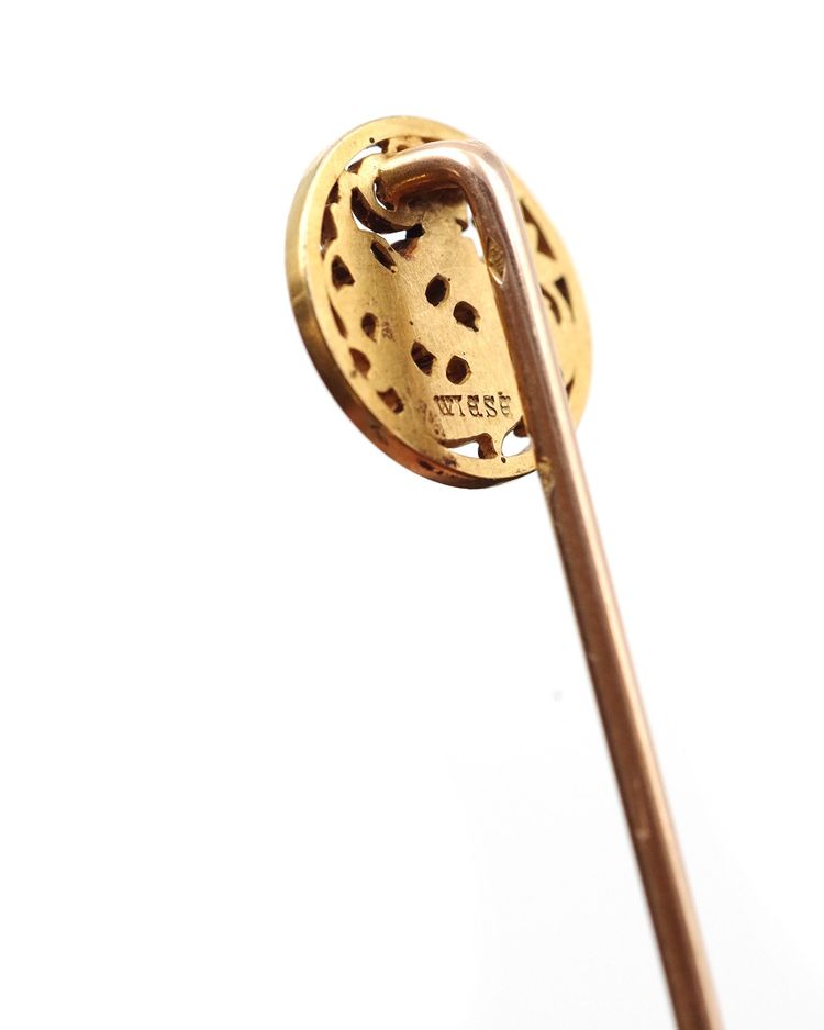 Wiese Chimäre Nadel aus 18k Gold, Krawattennadel, Neo-Renaissance, Neo-Gotik, mittelalterlich
