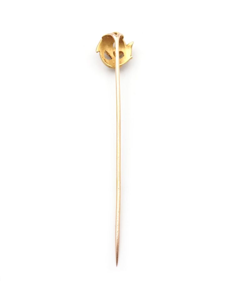 Wiese Drachennadel in 18k Gold, Krawattennadel signiert Louis Wiese, Neo Gotik