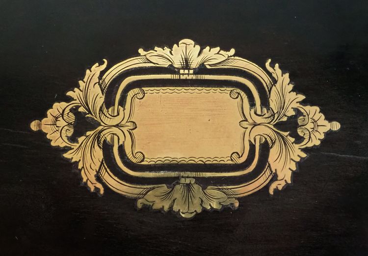 Scatola per giochi di carte in intarsio di Boulle, legno annerito e ottone, periodo Napoleone III