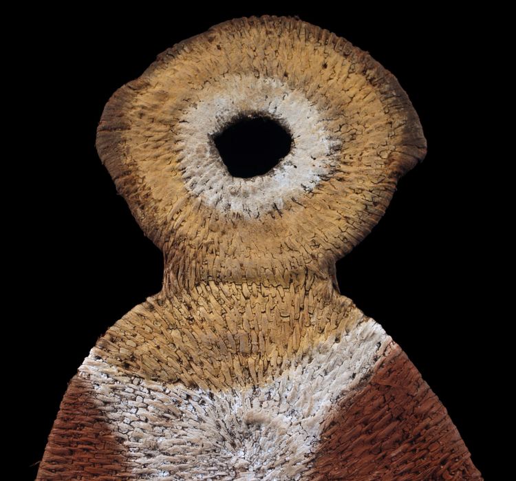 Timbuwarra-Figur, Stammeskunst, Ozeanische Kunst, Kultfigur Korbflechterei, Pazifische Kunst, 85 cm