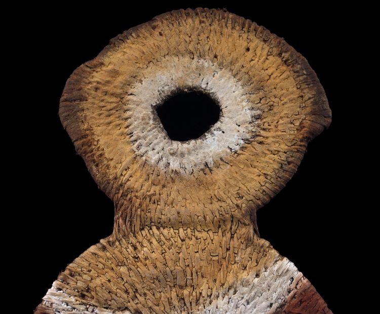 Timbuwarra-Figur, Stammeskunst, Ozeanische Kunst, Kultfigur Korbflechterei, Pazifische Kunst, 85 cm