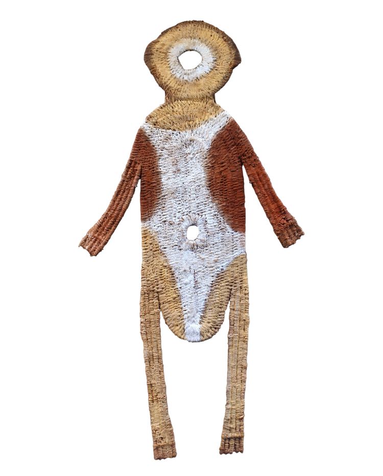 Timbuwarra-Figur, Stammeskunst, Ozeanische Kunst, Kultfigur Korbflechterei, Pazifische Kunst, 85 cm