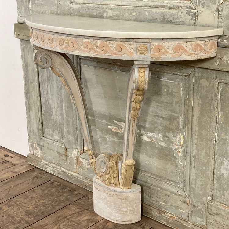 Console demie lune Louis XVI