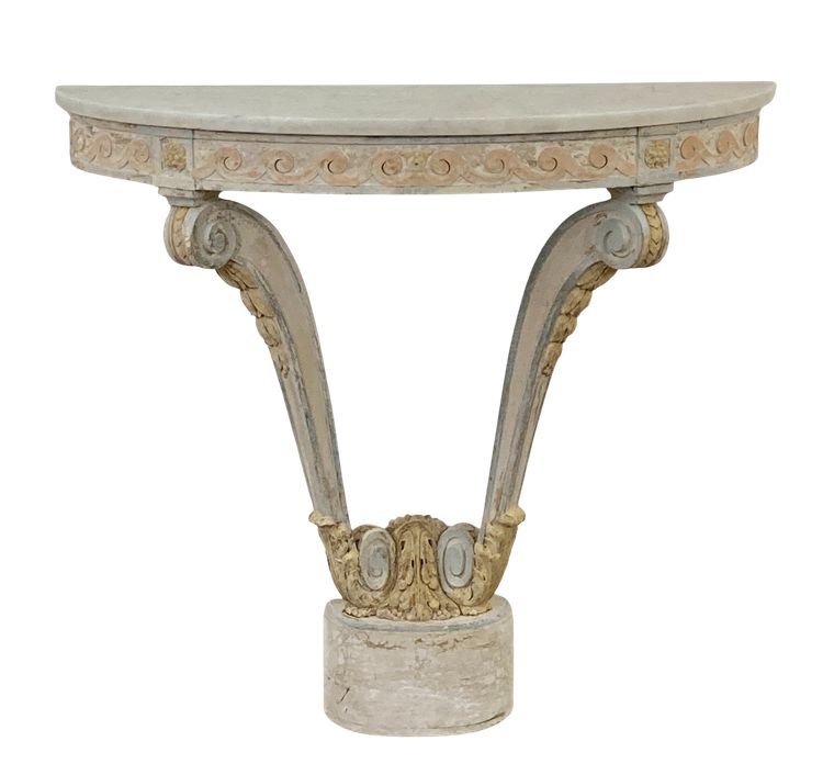 Console demie lune Louis XVI