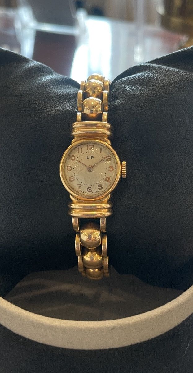 Armbanduhr aus 18 Karat Gold, Art Deco-Zeit