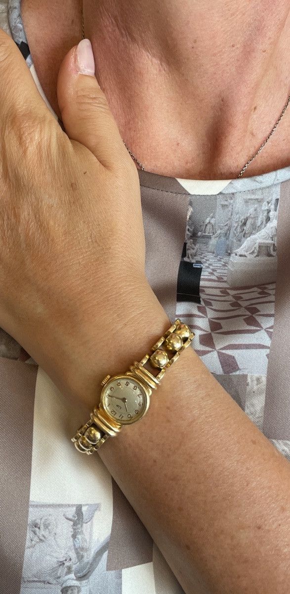 Armbanduhr aus 18 Karat Gold, Art Deco-Zeit