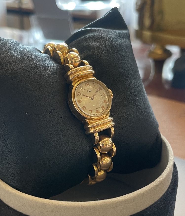 Armbanduhr aus 18 Karat Gold, Art Deco-Zeit