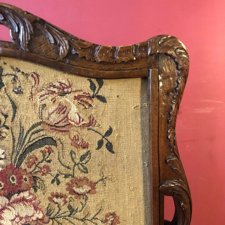 Kaminschirm und sein Originalblatt, Regency-Epoche