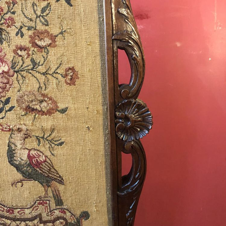 Kaminschirm und sein Originalblatt, Regency-Epoche