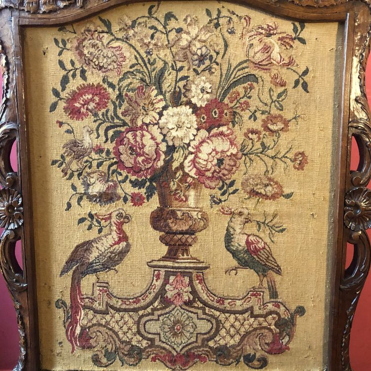 Kaminschirm und sein Originalblatt, Regency-Epoche