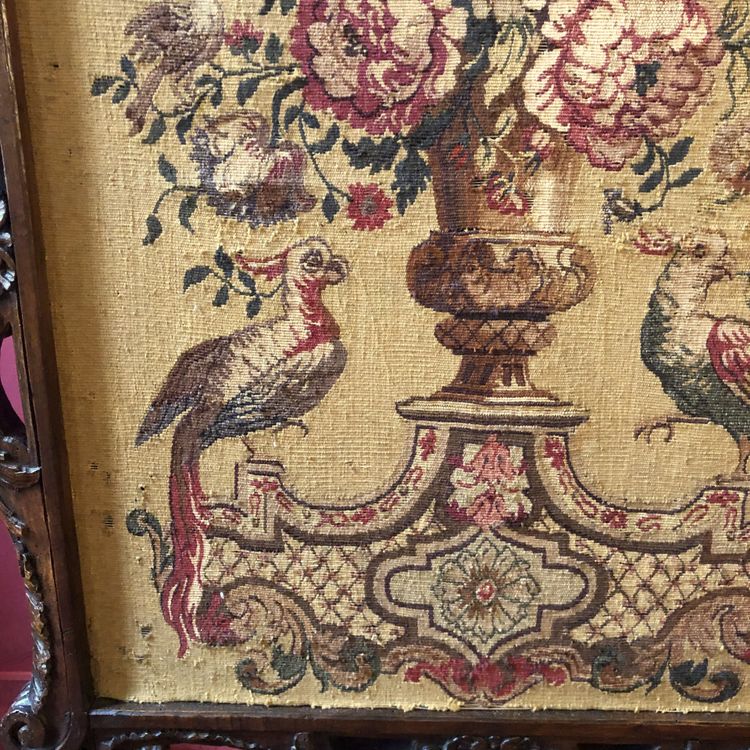 Kaminschirm und sein Originalblatt, Regency-Epoche
