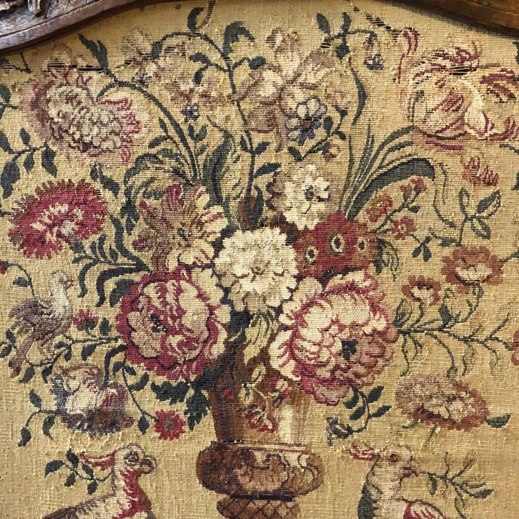 Kaminschirm und sein Originalblatt, Regency-Epoche
