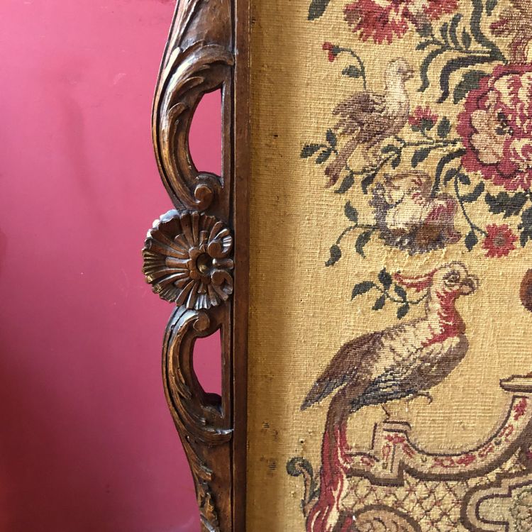 Kaminschirm und sein Originalblatt, Regency-Epoche