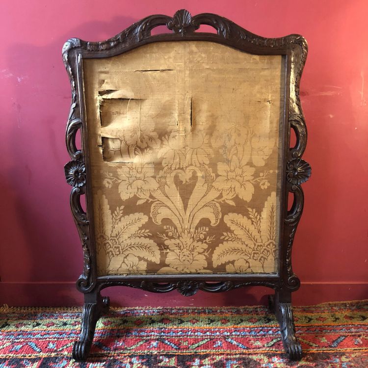 Kaminschirm und sein Originalblatt, Regency-Epoche