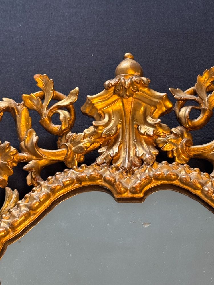 Mirror with gilded wood escutcheon 18th century Italy H 44