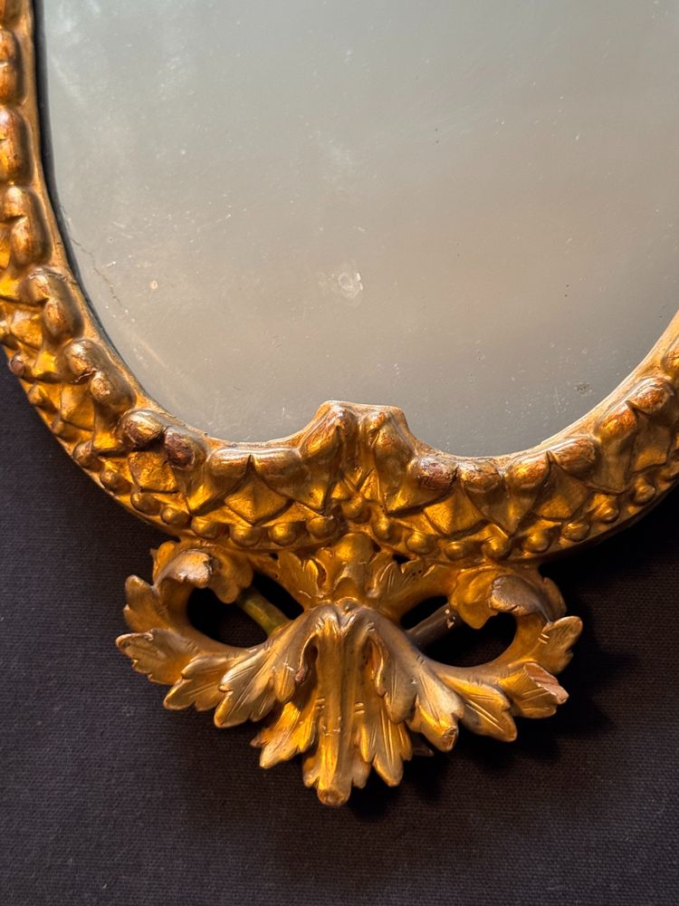 Mirror with gilded wood escutcheon 18th century Italy H 44
