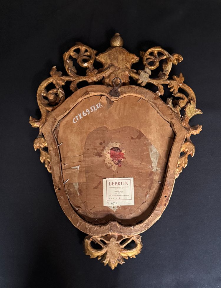 Mirror with gilded wood escutcheon 18th century Italy H 44