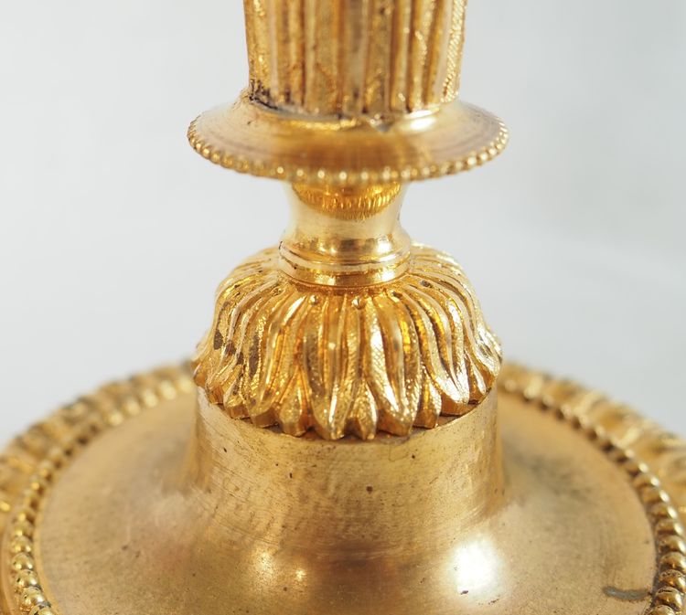 Pair of gilt bronze candlesticks, Louis XVI style, Napoleon III period