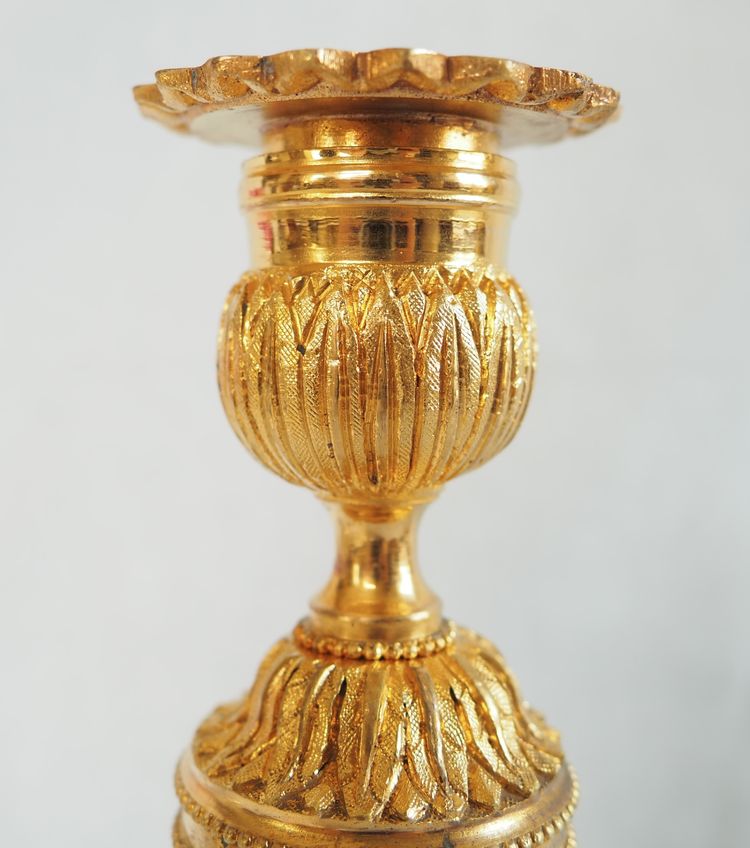 Pair of gilt bronze candlesticks, Louis XVI style, Napoleon III period