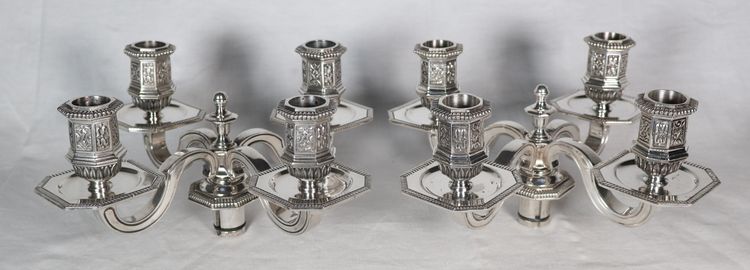 Pair of Christofle Dupérier candelabras 20th century