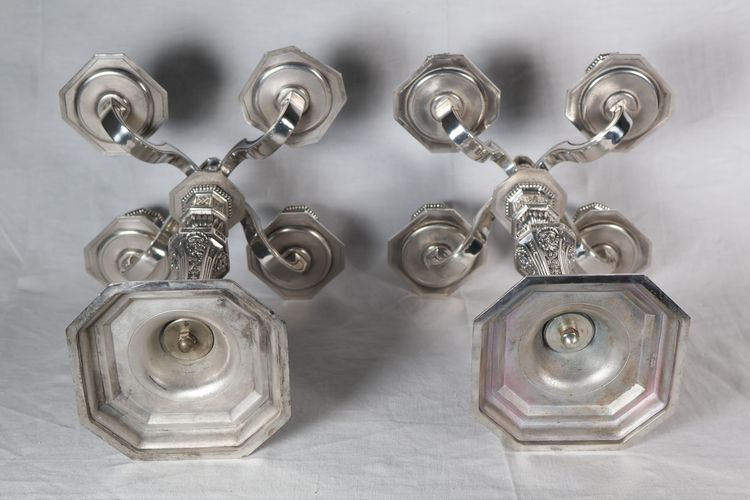 Pair of Christofle Dupérier candelabras 20th century