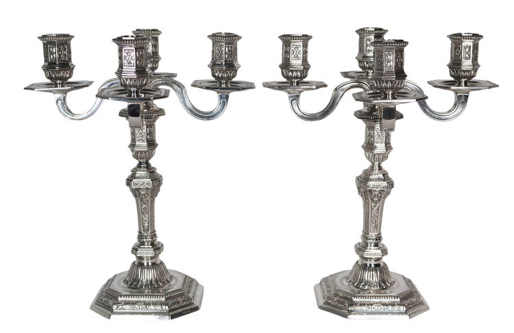 Pair of Christofle Dupérier candelabras 20th century