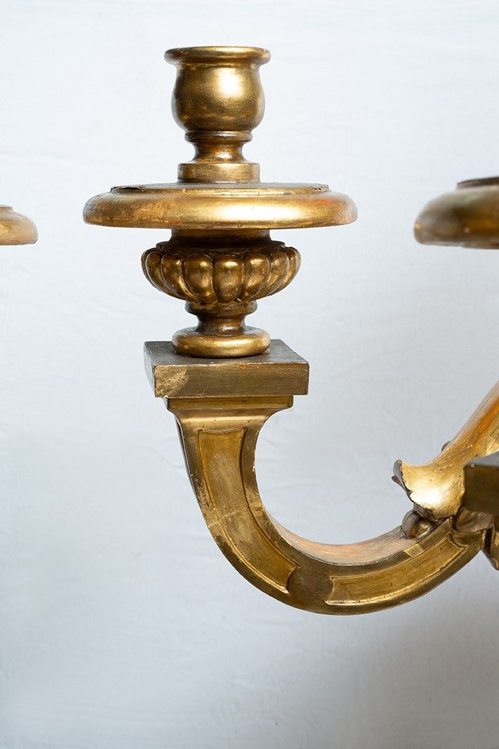 Pair of antique candelabras, second half of the 18th century. Height 205 cm.