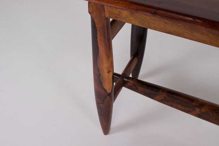 Sergio Rodriguez-style console table in exotic wood.