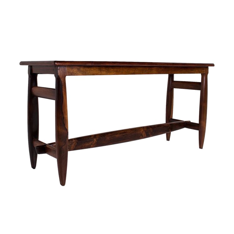 Sergio Rodriguez-style console table in exotic wood.