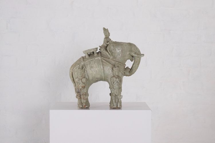 Elefante con guerrieri in celadon, Siam