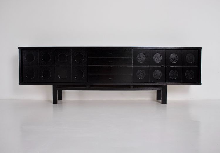 Brutalistisches Enfilade Sideboard Schwarz