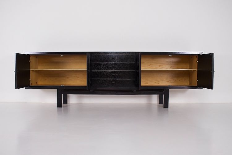 Brutalistisches Enfilade Sideboard Schwarz