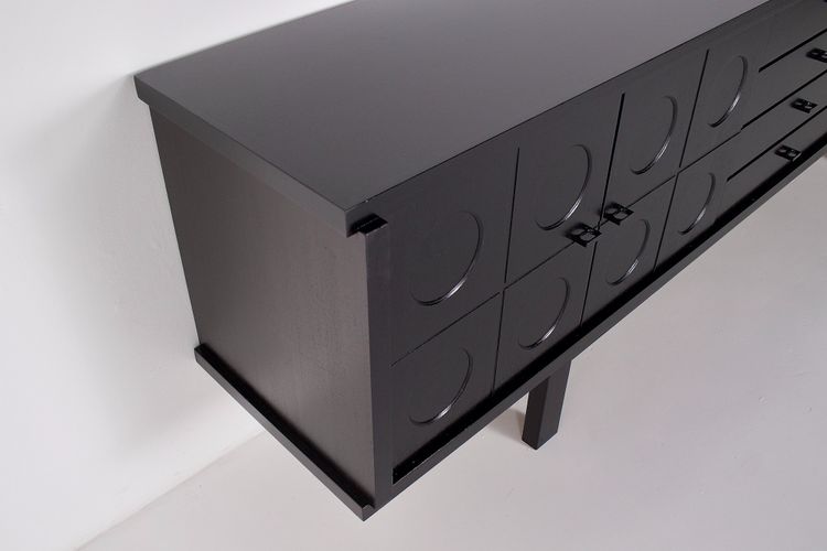 Brutalistisches Enfilade Sideboard Schwarz