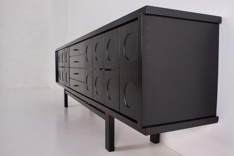 Brutalistisches Enfilade Sideboard Schwarz