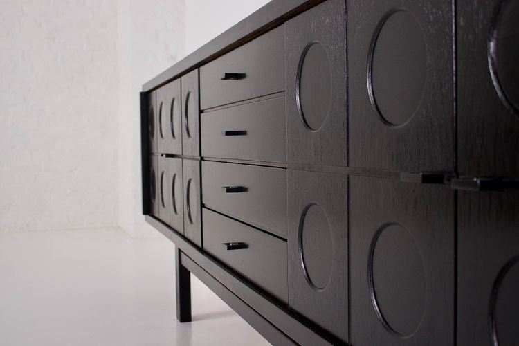 Brutalistisches Enfilade Sideboard Schwarz