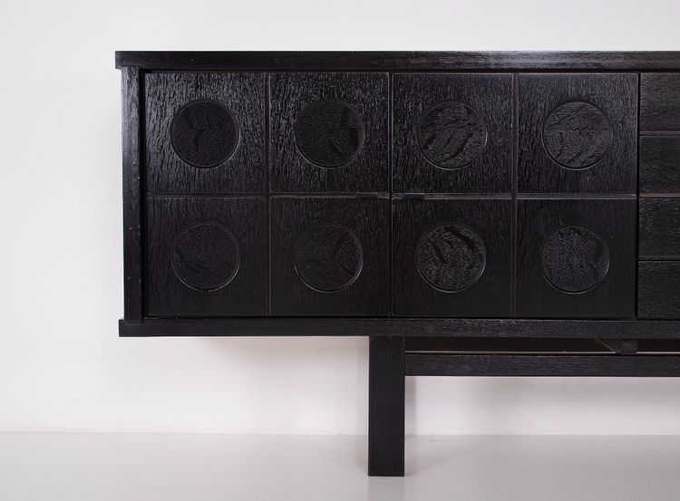 Brutalistisches Enfilade Sideboard Schwarz