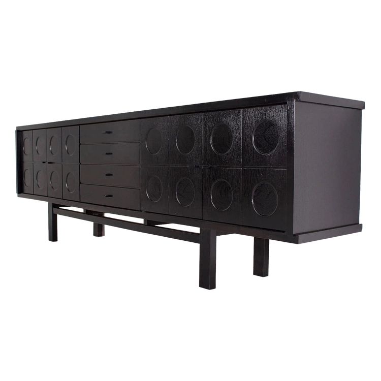 Brutalistisches Enfilade Sideboard Schwarz