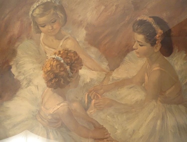 HSP painting John Strevens ballerinas young dancers ballet girls XXth century